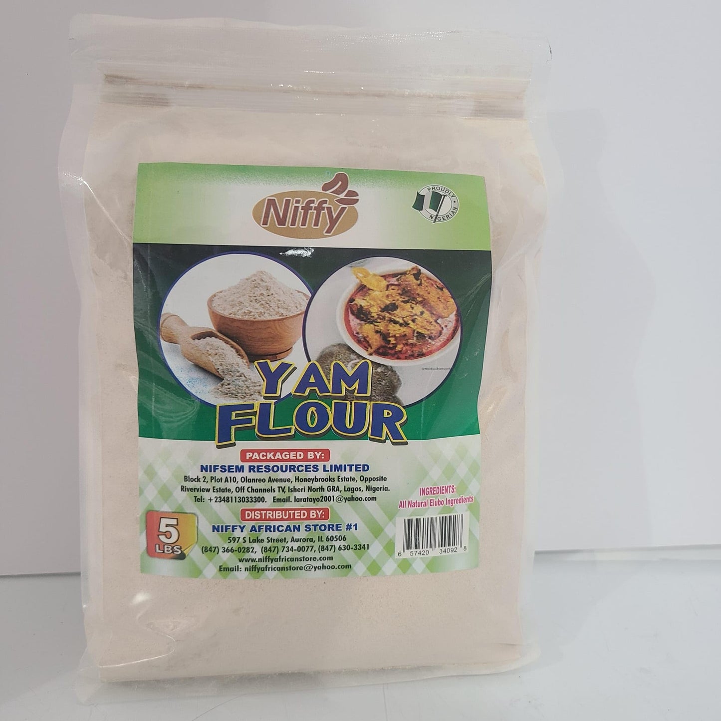 NIFFY YAM FLOUR, 5LBS
