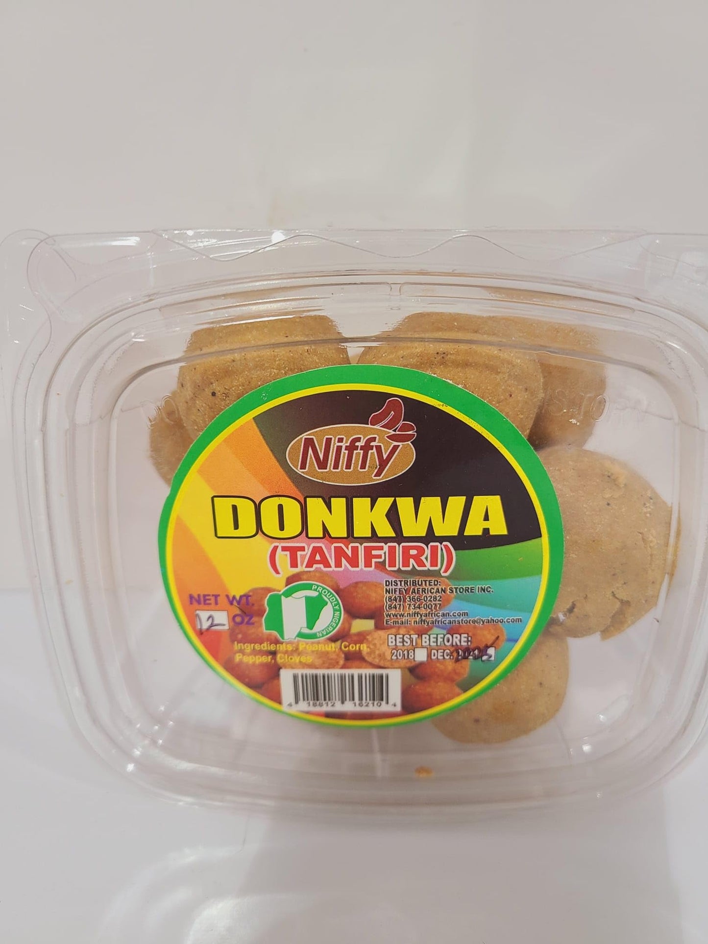 Donkwa (Tanfiri), Corn meal Snack, 12 oz Nigerian by Niffy