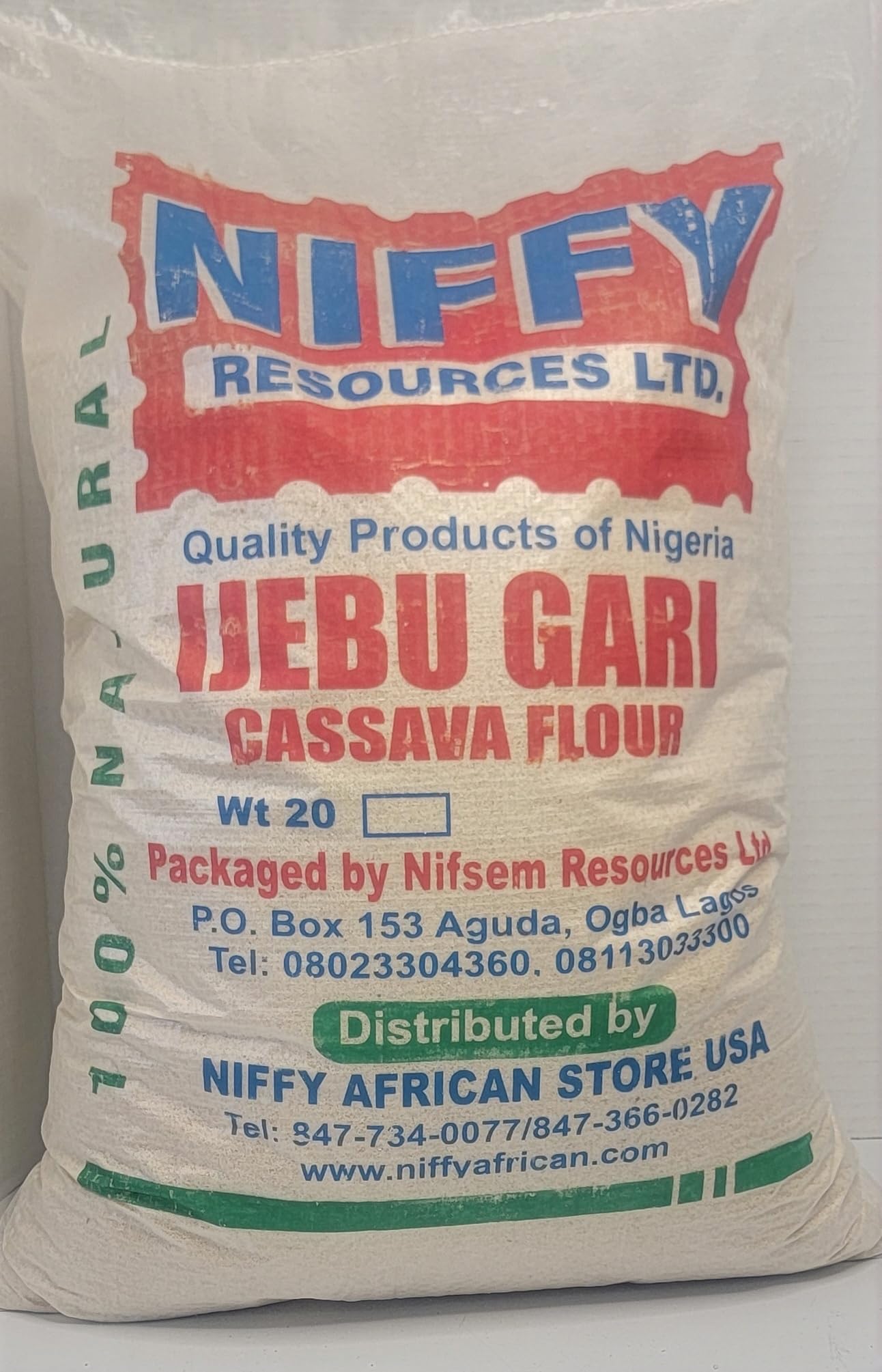 Ijebu Gari Cassava Flour, 20 Wt, Quality Products of Nigeria by Niffy Resources Limited